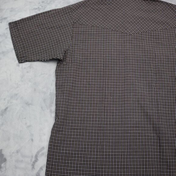 Plains Western Shirt Mens M Blue Plaid Pearl Snap Wear Button Up Cowboy - Picture 12 of 13